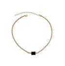 CHOKER RIVIERA COM ZIRCÔNIA CENTRAL NEGRA BANHADA A OURO - Acessório Elegante