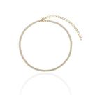 Choker Riviera Zircônias Brancas Banho Ouro 18K