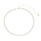 Choker riviera zircônias pequena cristal folheada a ouro 18k chiara