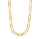 Choker Semijoia Cristais Baguete Ouro 18k Feminino