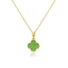 Choker Trevo da Fortuna Verde Banhada a Ouro 18K