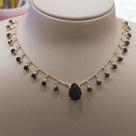 Choker Zirconia Preta Regulável Folheado A Ouro Choker Zirconia Preta Regulável Folheado A Ouro