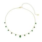 Choker zircônias esmeralda folheada a ouro 18k muriel