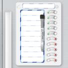 Chore Chart KAQUBE Dry Erase para crianças com 10 controles deslizantes branco/azul