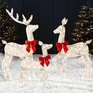 Christmas Deer Family Set Best Choice Products de 4 pés com 175 LED