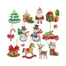 Christmas Diamond Painting Keychain Set para crianças, ferramentas penduradas, DIY, 12 pcs