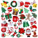 Christmas Iron On Patches YLOLUL 32 peças bordadas de Natal DIY Christmas Iron On Patches YLOLUL 32 peças bordadas de Natal DIY