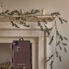 Christmas Pine Garland Fudios iluminado de 1,8 m com 48 LEDs brancos quentes