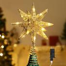 Christmas Star Tree Topper Lewondr 3D Star com luz LED