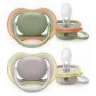 Chupeta Avent Ultra Air Dupla Cinza laranja e Amarelo Neutra 6-18m