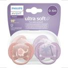 Chupeta Avent Ultra Soft 0 a 6m Lilas Menina Elefante Decorada