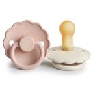 Chupeta FRIGG Daisy Natural Rubber, sem BPA, 6-18 meses, pacote com 2 unidades