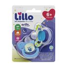 Chupeta Lillo Dia e Noite Silicone Tamanho 2 Azul - Embalagem com 2 Unidades