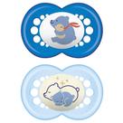 Chupeta Mam Original Day & Night 16+ Meses Azul Desenhos Sortidos com 2 Unidades
