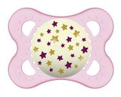 Chupeta mam original night 0-6 meses brilha no escuro estrelinhas rosa