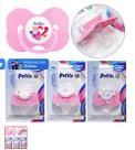 Chupeta N.02 com Bico de Silicone Ortodôntico 0 A 6 Meses Rosa