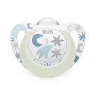 Chupeta NUK Fase 1 De 0 a 6 Meses Star Glow Neutral Brilha No Escuro Silicone Orto