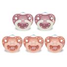 Chupeta NUK First Choice Classic para Bebês 0-6 Meses, Kit com 5 Unidades