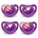 Chupeta NUK Orthodontic Space Girl de 6 a 18 meses, pacote com 4