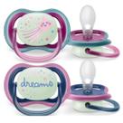 Chupeta Philips Avent Dupla Ultra Air 6-18 M Brilha Escuro