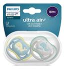 Chupeta Philips Avent Ultra Air Dupla 18mBaleia Azul Cinza SCF349 24