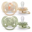 Chupeta Philips Avent Ultra soft dulpa verde folha e passaro 0-6m