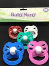 Chupeta Plus Bico Redondo 100% Silicone Cartela Com 24 Unidades Baby Nany Atacado