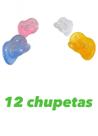 Chupeta Prime 100% Silicone Bico Reto kit com 12 Unidades Baby Nany