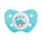 Chupeta T2 Little Dino Azul Menino C/ Bico De Silicone Ortodontico +6 Meses BabyGo