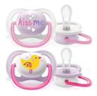 Chupeta Ultra Air Happy c/2 Pássaro/Kiss Me 0-6 meses -Avent Chupeta Ultra Air Happy c/2 Pássaro/Kiss Me 0-6 meses -Avent