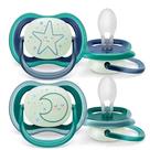 Chupeta Ultra Air Night 6-18m Azul C/2 Philips Avent