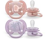 Chupeta Ultra Soft c/2 Elefante/Coqueiro 0-6 meses - Avent Chupeta Ultra Soft c/2 Elefante/Coqueiro 0-6 meses - Avent