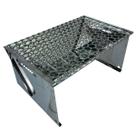 Churrasqueira 18cm retangular prata portátil aço inox com grelha (Alfa Suportel)