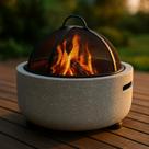 Churrasqueira 60cm Grande Portátil Lareira Externa Quintal Carvão Varanda Gourmet Cinza Preta Luxo