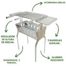 Churrasqueira 80cm Alumínio Fundido Grosso 2 Bandejas Laterais