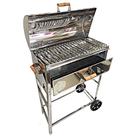 Churrasqueira a Bafo Grande Inox Argentina Grelha Parrilla Parrilha Carrinho Churrasco