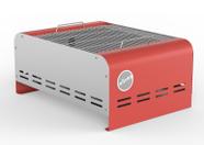 Churrasqueira a carvão com grelha inox portátil grill vermelho