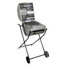 Churrasqueira a Carvão Jardim Aço Inox com Grelha e Carrinho Inox Ouro Minas Garden Grill