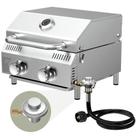 Churrasqueira a gás BESTFIRE de 2 queimadores, 20.000 BTU, aço inoxidável Churrasqueira a gás BESTFIRE de 2 queimadores, 20.000 BTU, aço inoxidável