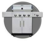 Churrasqueira a Gás com Carrinho Chaleur Devon Inox 4 Queimadores Fogão Lateral Linha Gourmet Premium