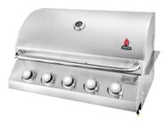 Churrasqueira a Gás de Aço Inox Chaleur Grill 5 de Embutir Queimadores para Bancada