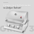 Churrasqueira a Gás de Embutir Chaleur Concept Series com 3 Queimadores GLP Elegância e Alta Performance para Sua Bancada Gourmet