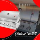 Churrasqueira a Gás Inox de Embutir 4 Queimadores Modelo Profissional Chaleur Grill