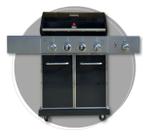 Churrasqueira a Gás Premium com Tampa Bafo Devon Black Chaleur Brasil, Modelo Carrinho Gourmet
