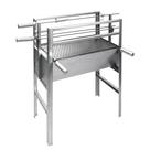 Churrasqueira Aço portátil Robusta Desmontavel Modular Com Grelha Inox e Suporte para acessorios espetos GM