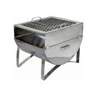 Churrasqueira Campeira Em Aço modelo na cor Inox Com Grelha 40x35x33cm