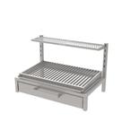 Churrasqueira De Inox Com porta Para Alvenaria 74X45 Grelha Argentina