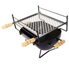 Churrasqueira De Mesa a Carvão Compacta Completa Com Grelha Portátil Para Camping Pesca Ap Casa