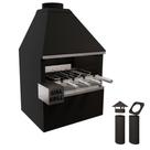 Churrasqueira de Parede E70 em Aço Inox 304 escovado - Com Gira-Grill 4 Espetos - Pintado