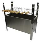 Churrasqueira Desmontável Portátil Em Aço Inox Com 9 Espetos Pequenos Duplos Para Assar Carne Legumes Aperitivo Churrasco